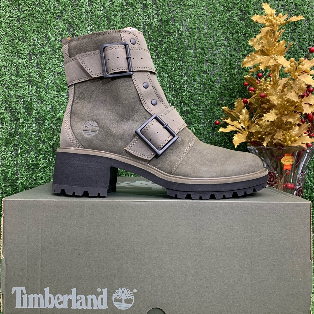 TIMBERLAND WOMEN'S KORI PARK MOTO BOOTS OLIVE